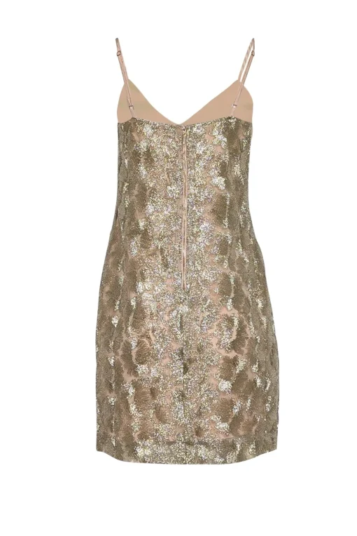 Trina Turk - Gold Metallic Sleeveless Mini Dress Sz 6