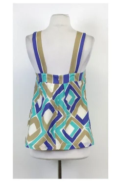 Trina Turk - Multicolor Geo Print Silk Top Sz 4