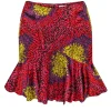 Trina Turk - Multi-Printed Fishtail Satin Skirt Sz 8