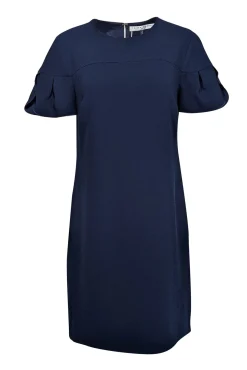 Trina Turk - Navy Petal Sleeve Shift Dress Sz 8