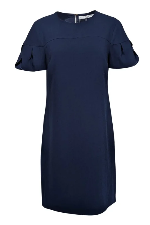 Trina Turk - Navy Petal Sleeve Shift Dress Sz 8