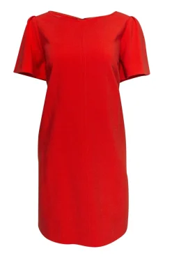 Trina Turk - Orange Short Sleeve Shift Dress Sz 12