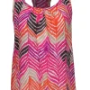 Trina Turk - Pink & Multicolor Printed Racerback Silk Tank Sz P