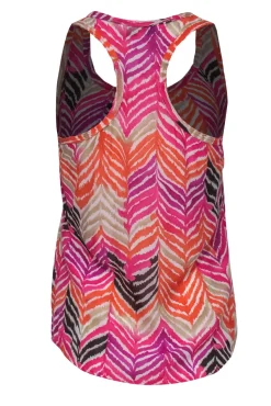Trina Turk - Pink & Multicolor Printed Racerback Silk Tank Sz P