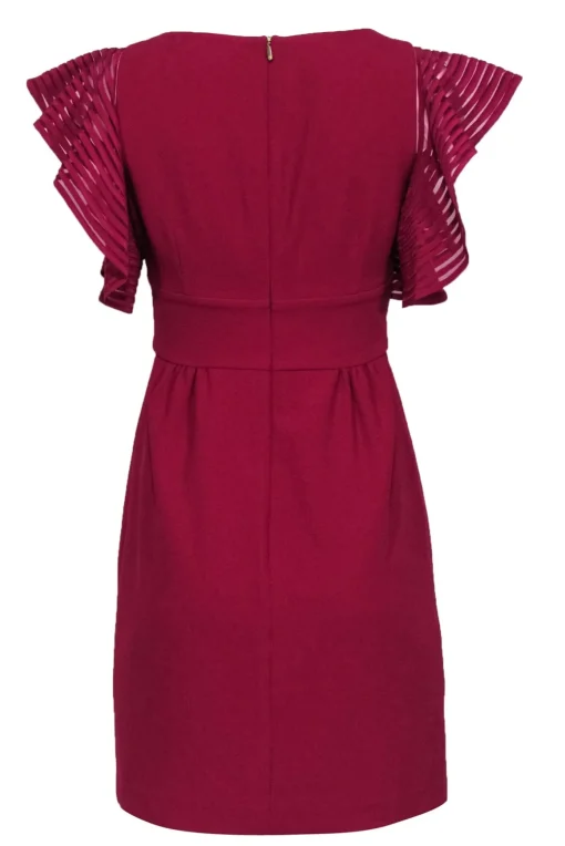 Trina Turk - Raspberry Pink Flutter Sleeve Fit & Flare Dress Sz 2