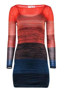 Trina Turk - Shades of Orange & Blue Ombre Long Sleeve Knit Dress Sz SP