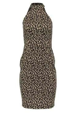 Trina Turk - Tan Leopard Print Sleeveless Midi Dress Sz 0