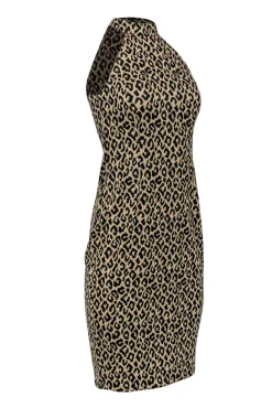 Trina Turk - Tan Leopard Print Sleeveless Midi Dress Sz 0