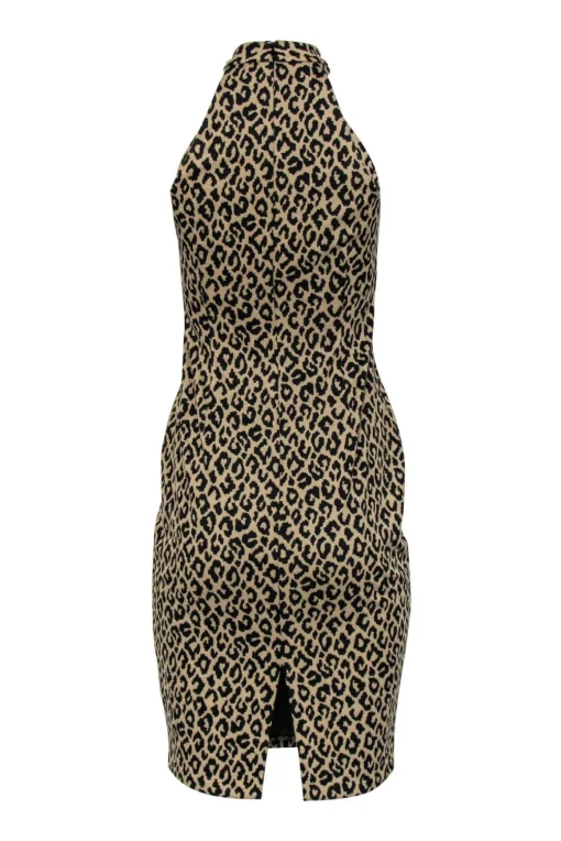 Trina Turk - Tan Leopard Print Sleeveless Midi Dress Sz 0