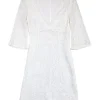 Trina Turk - White Crochet 3/4 Sleeve Dress Sz 0