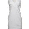 Trina Turk - White Textured Notch Neckline Cocktail Dress Sz 2