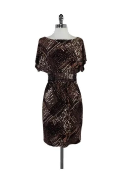 Trina Turk - Wine/Brown Multicolor Dotted Print Dress Sz 2