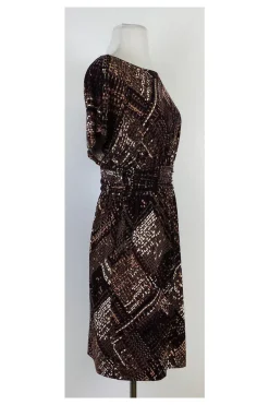 Trina Turk - Wine/Brown Multicolor Dotted Print Dress Sz 2