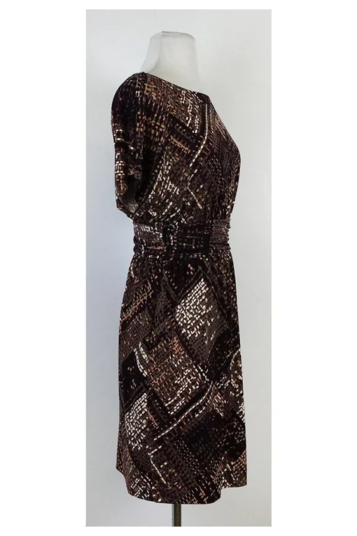 Trina Turk - Wine/Brown Multicolor Dotted Print Dress Sz 2