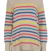 Tuckernuck - Beige w/ Multi Color Stripe Print Sweater Sz M