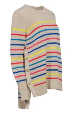 Tuckernuck - Beige w/ Multi Color Stripe Print Sweater Sz M