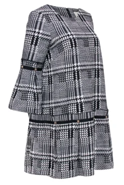 Tuckernuck - Black & White Plaid Drop Waist Shift Dress Sz S