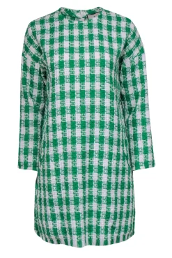 Tuckernuck - Green & White Checkered Tweed Mini Dress Sz M