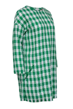 Tuckernuck - Green & White Checkered Tweed Mini Dress Sz M