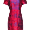 Tuckernuck - Red & Purple Brocade Short Sleeve Dress Sz XXL