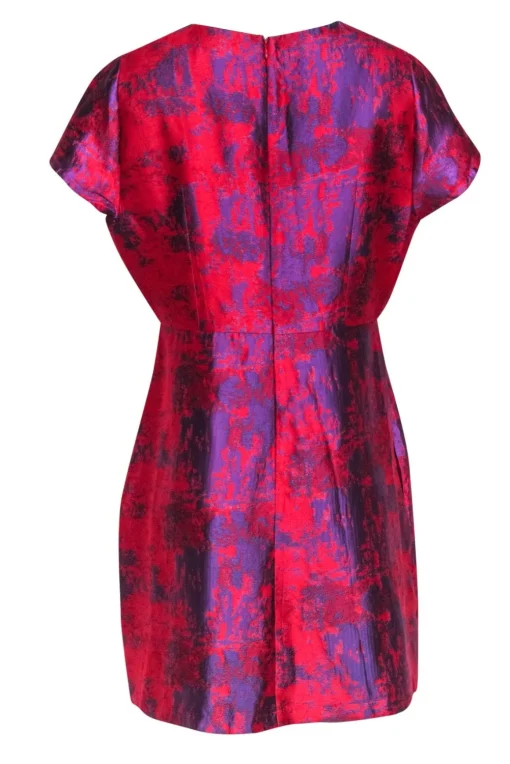 Tuckernuck - Red & Purple Brocade Short Sleeve Dress Sz XXL