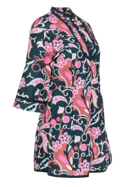 Tuckernuck - Teal & Pink Paisley Print "Magnolia Chintz Indre" Dress Sz XXS