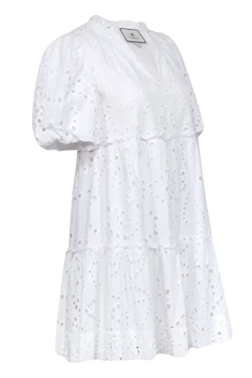 Tuckernuck - White Cotton Eyelet Lace Babydoll Dress Sz S
