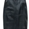 Tufi Duek - Black Textured Leather Pencil Skirt Sz M