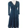 Twelfth Street by Cynthia Vincent - Teal Cotton Peasant Dress Sz 6