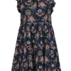 Ulla Johnson - Navy Floral Print Sleeveless Ruffled Mini Dress Sz 4