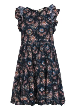 Ulla Johnson - Navy Floral Print Sleeveless Ruffled Mini Dress Sz 4