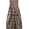 Ulla Johnson - Sage Green & Navy Tie Dye Smocked Bodice Dress Sz 4