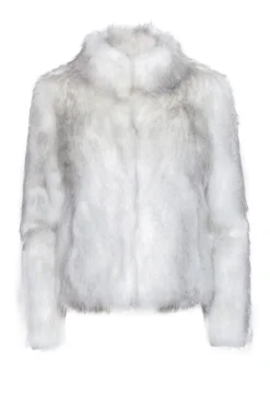 Unreal Fur - White & Grey Blend Faux Fur Coat Sz XS