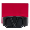 Valentino - Black VLogo Leather Thick Belt Sz S