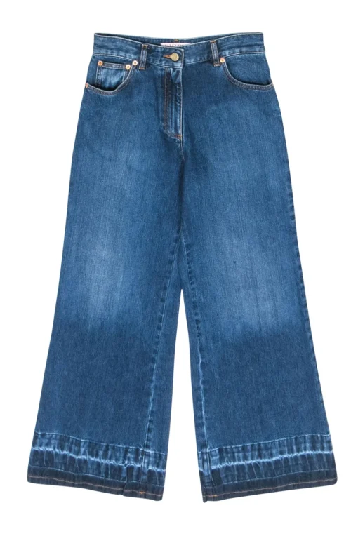 Valentino - Blue Washed Flare Leg Denim Jeans Sz 6