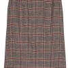 Valentino - Brown & Purple Glen Plaid Pencil Skirt Sz 2