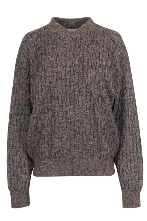 Valentino - Brown Wool Basket Weave Sweater Sz M