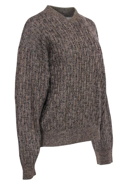 Valentino - Brown Wool Basket Weave Sweater Sz M