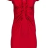 Valentino - Red Cap Sleeve Dress w/ Ruffles Sz S