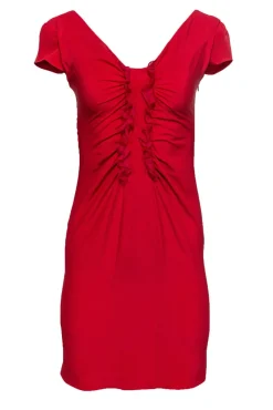 Valentino - Red Cap Sleeve Dress w/ Ruffles Sz S