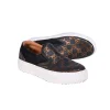 Valentino by Mario Valentino - Black & Bronze Logo Print Slip On Shoes Sz 8.5