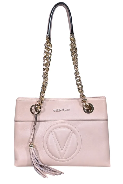 Valentino by Mario Valentino - Blush Pink Leather Chain Strap Shoulder Bag