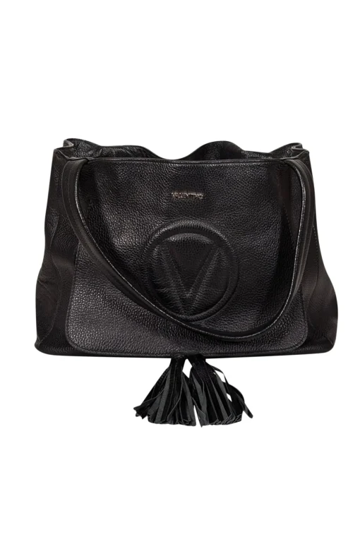 Valentino by Mario Valentino - Black Pebbled Leather Tote Bag