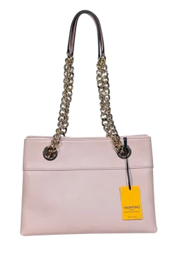 Valentino by Mario Valentino - Blush Pink Leather Chain Strap Shoulder Bag