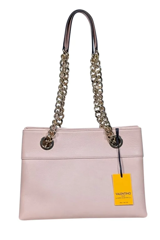 Valentino by Mario Valentino - Blush Pink Leather Chain Strap Shoulder Bag