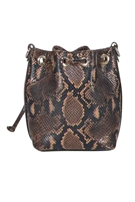 Valentino by Mario Valentino - Brown & Black Snake Skin Print Crossbody Bag