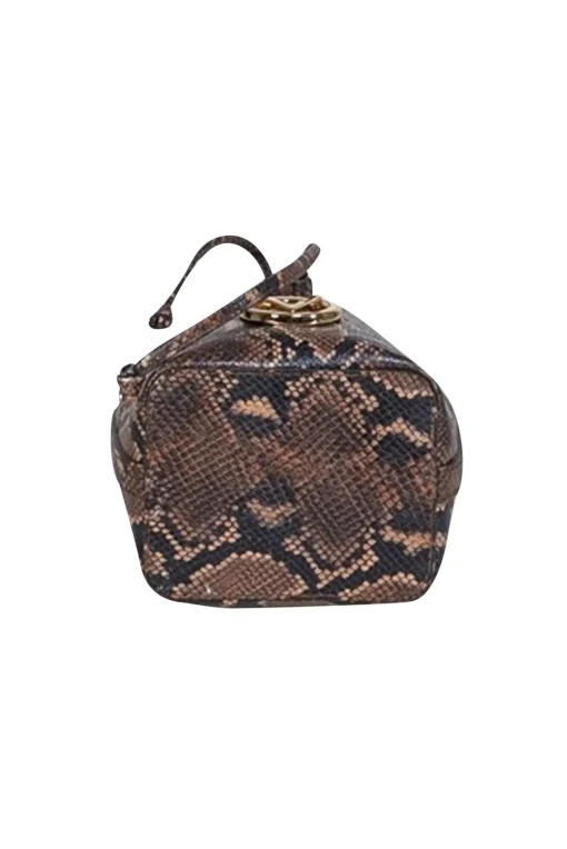 Valentino by Mario Valentino - Brown & Black Snake Skin Print Crossbody Bag