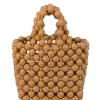 Vanina - Tan & Gold Beaded Mini Handbag
