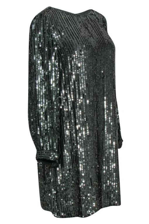 Velvet by Graham & Spencer - Deep Green Sequin Shift Dress Sz L