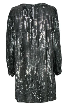 Velvet by Graham & Spencer - Deep Green Sequin Shift Dress Sz L